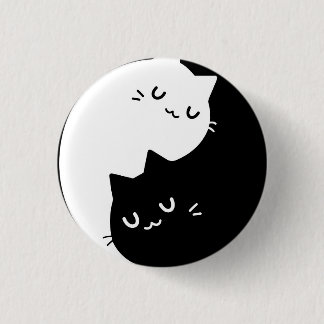 Ying Yang Cats Ronde Button 3,2 Cm