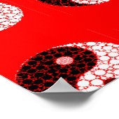 Ying yang circels op rood poster (Hoek)