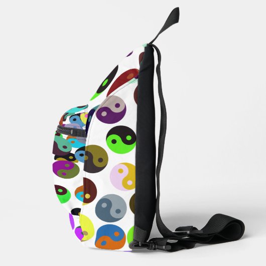 Ying Yang cirkels kleurrijk patroon Sling Bag (Rechts)