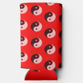 Ying yang cirkels op rood seltzer blikjeskoeler (Achterkant)