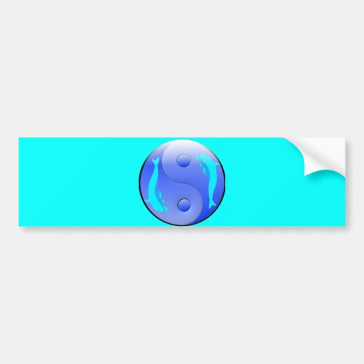 Ying-Yang Dolfijn Bumpersticker (Voorkant)