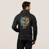 Ying yang draak hoofden 2024 hoodie (Achterkant volledig)