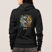 Ying yang draak hoofden 2024 hoodie (Achterkant)