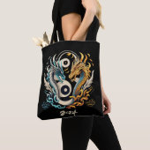 Ying yang draak hoofden 2024 tote bag (Dichtbij)