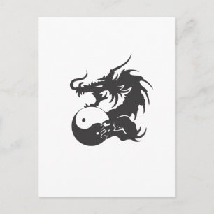 Ying Yang Dragon Briefkaart