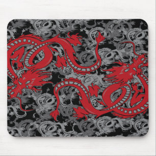 Ying Yang Dragon oin Red - Chinees nieuwjaar Muismat