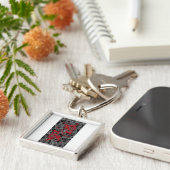 Ying Yang Dragon oin Red - Chinees nieuwjaar Sleutelhanger (Zijkant)