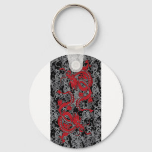 Ying Yang Dragon oin Red - Chinees nieuwjaar Sleutelhanger
