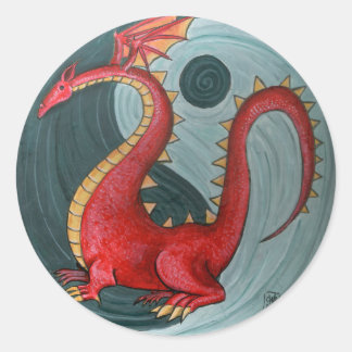 Ying Yang Dragon Round stickers