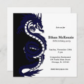 Ying Yang Dragon verjaardagsthema Kaart (Voorkant / Achterkant)