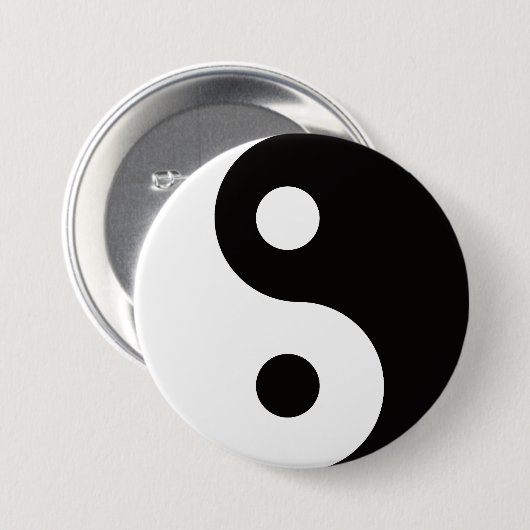 Ying Yang dualiteiten Ronde Button 7,6 Cm (Voorkant /achterkant)