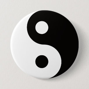 Ying Yang dualiteiten Ronde Button 7,6 Cm