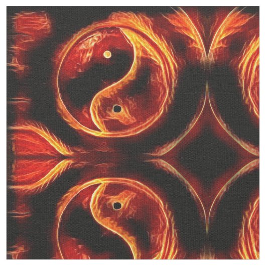 Ying Yang Flame Stof (Close Up)