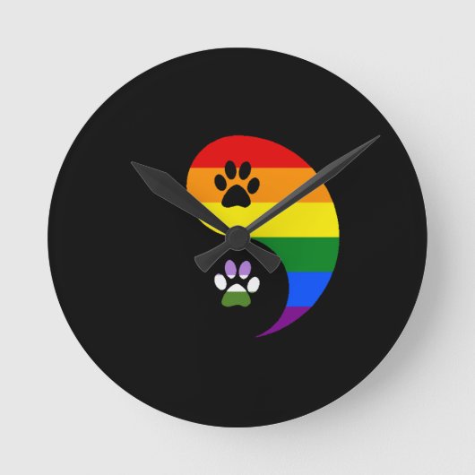 Ying Yang Genderqueer Wall Clock Ronde Klok (Voorkant)
