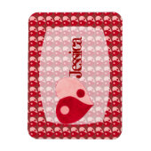 Ying Yang Heart (rood/roze) Magneet (Verticaal)