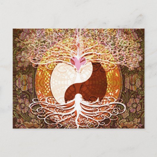 Ying Yang Heart Tree of Life Briefkaart (Voorkant)