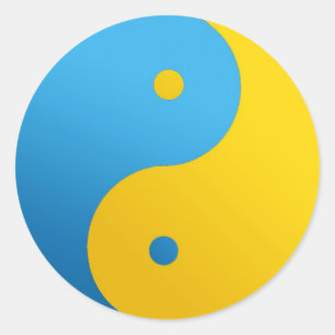 Ying Yang - in de Oekraïense stijl Ronde Sticker