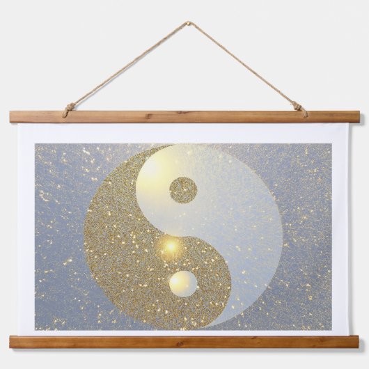 Ying Yang in goud Hangend Wandkleed (Voorkant)