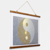 Ying Yang in goud Hangend Wandkleed (Gebogen)