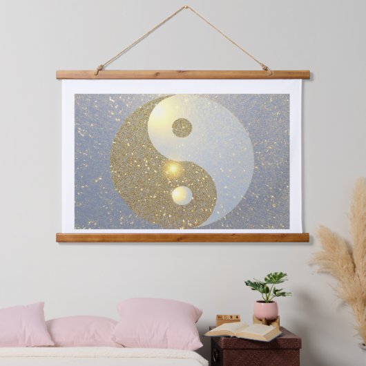 Ying Yang in goud Hangend Wandkleed (Slaapkamer)