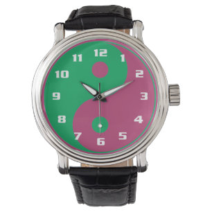 Ying Yang in Levendige Kleuren Horloge