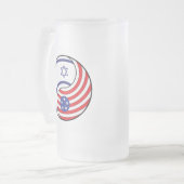 Ying Yang Israel America Matglas Bierpul (Voorkant links)
