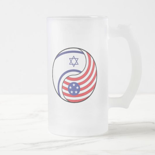 Ying Yang Israel America Matglas Bierpul (Rechts)