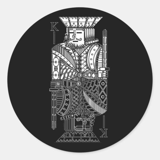 Ying Yang King Ronde Sticker (Voorkant)
