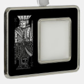 Ying Yang King Verzilverd Omlijst Ornament (Rechts)