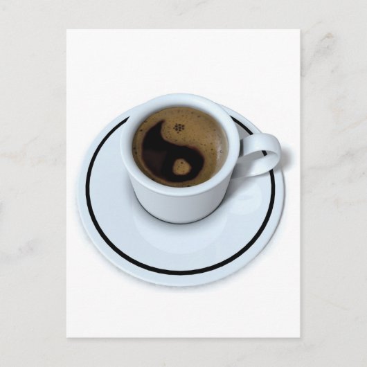 Ying Yang koffie Briefkaart (Voorkant)
