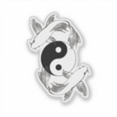 Ying Yang Koi vis Sticker (Voorkant)