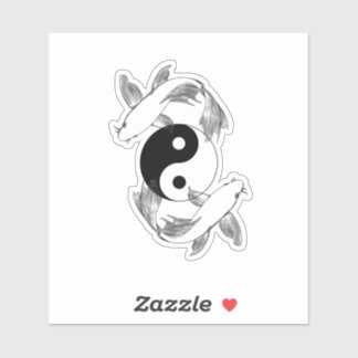 Ying Yang Koi vis Sticker