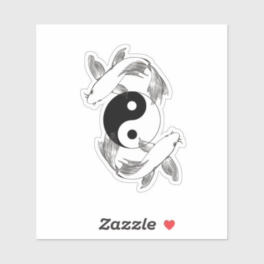 Ying Yang Koi vis Sticker (Vel)
