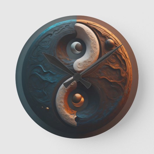 Ying Yang kunstklok Ronde Klok (Voorkant)