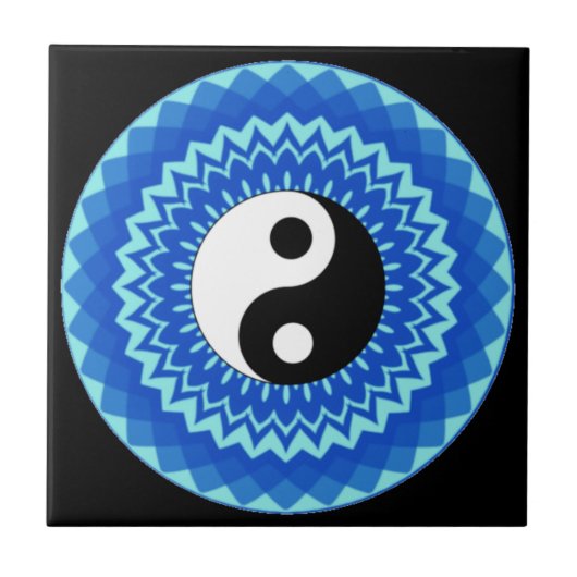 Ying yang mandala design (symbool yin en yang) tegeltje (Voorkant)