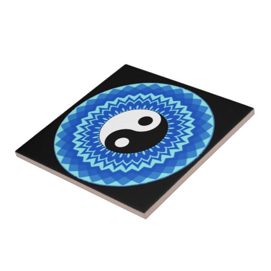 Ying yang mandala design (symbool yin en yang) tegeltje (Zijkant)