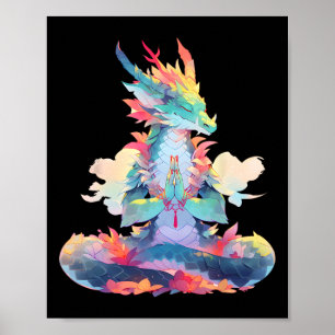 Ying Yang-meditatie Draak Qi Gong Yoga Meditatie Poster