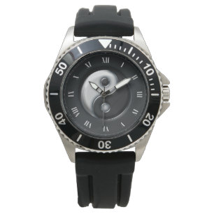 Ying Yang met Romeinse cijfers Horloge
