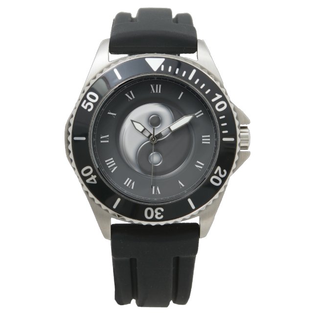 Ying Yang met Romeinse cijfers Horloge (Voorkant)