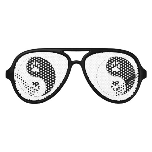 Ying Yang Paw Print Aviator Zonnebril (Voorkant)
