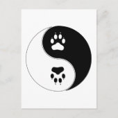 Ying Yang Paw Print Briefkaart (Voorkant)