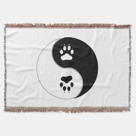 Ying Yang Paw Print Deken (Voorkant)