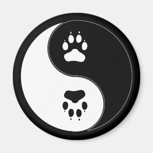 Ying Yang Paw Print Magneet