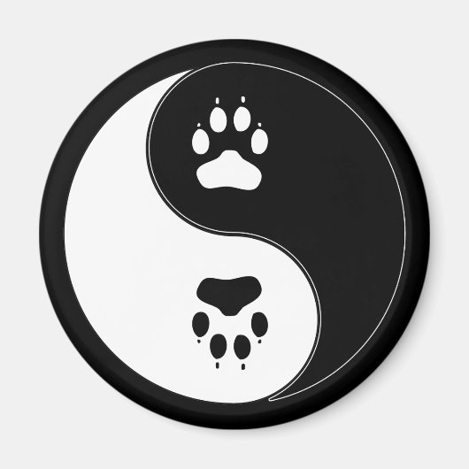 Ying Yang Paw Print Magneet (Voorkant)