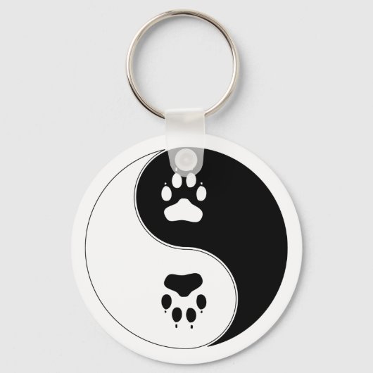 Ying Yang Paw Print Sleutelhanger (Voorkant)