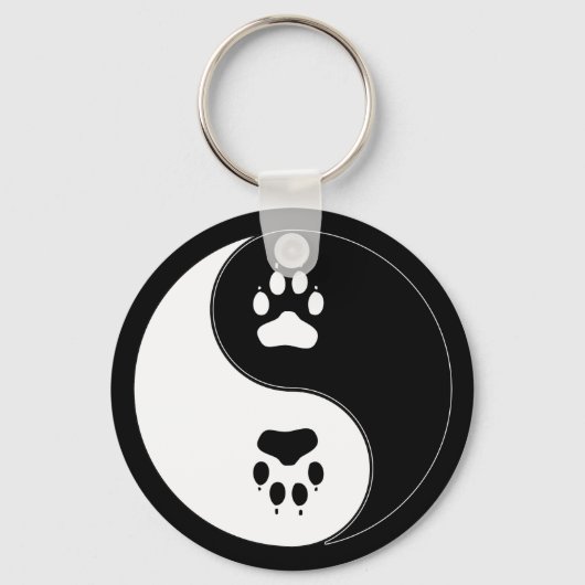 Ying Yang Paw Print Sleutelhanger (Voorkant)