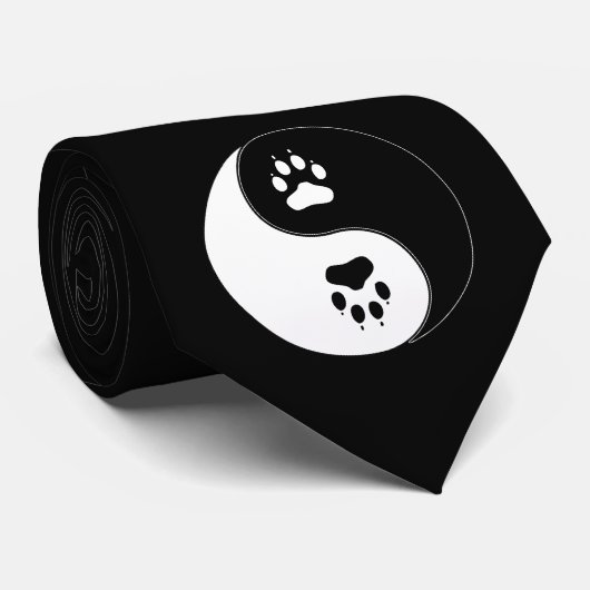 Ying Yang Paw Print Stropdas (Opgerold)