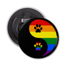 Ying Yang Pride Button Flesopener