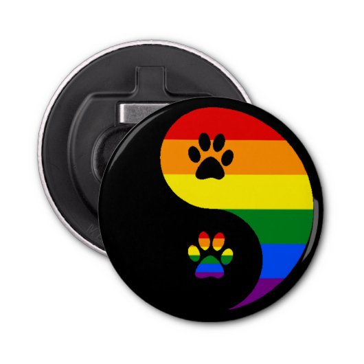 Ying Yang Pride Button Flesopener (Voorkant)