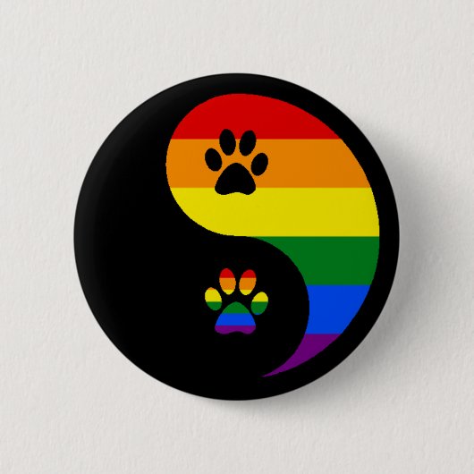 Ying Yang Pride Ronde Button 5,7 Cm (Voorkant)